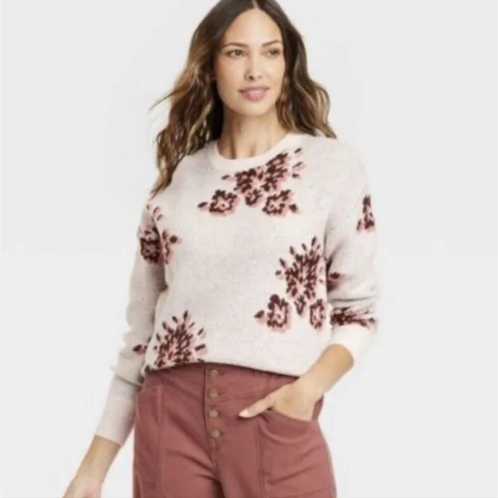Knox Rose Sweater Womens Plus 2X Cream Crew Neck Pullover Casual Preppy